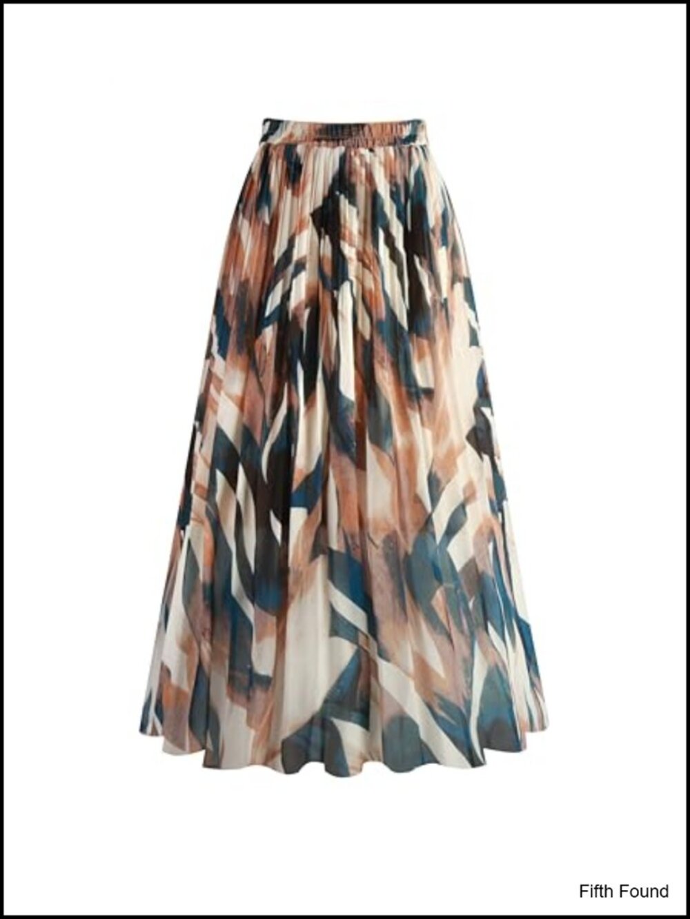 Chiffon Pleated A-Line Midi Skirt High Waist Flowy Casual Work Skirt